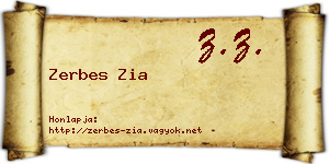 Zerbes Zia névjegykártya